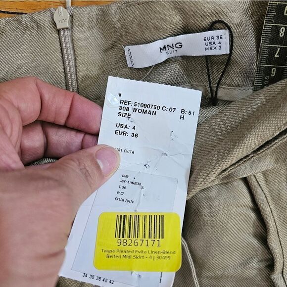 Mango Maxi Skirt Women's Beige Size 4 - Picture 6 of 7